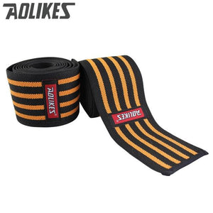 AOLIKES 1pcs 180*8cm Knee Wraps Men's Fitness Weight Lifting Sports Knee Bandages Squats Training Equipment Accessories for Gym