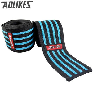 AOLIKES 1pcs 180*8cm Knee Wraps Men's Fitness Weight Lifting Sports Knee Bandages Squats Training Equipment Accessories for Gym