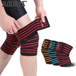 AOLIKES 1pcs 180*8cm Knee Wraps Men's Fitness Weight Lifting Sports Knee Bandages Squats Training Equipment Accessories for Gym