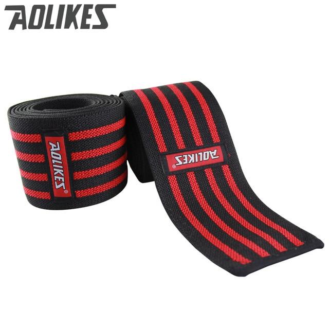 AOLIKES 1pcs 180*8cm Knee Wraps Men's Fitness Weight Lifting Sports Knee Bandages Squats Training Equipment Accessories for Gym